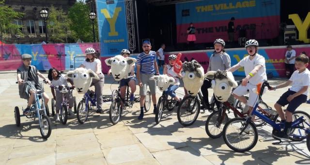 Proper Cycling Headrow Flock Costume Cycle Parade Inclusive Adaptive Disability Bradford