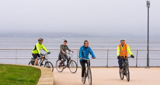 Cyclists taking part in a ride from The Bothy, Inverclyde's home of walking and cycling which is based in Gourock station. 