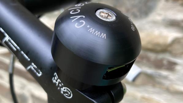 The Cycle2Charge V3 in place on a bike stem