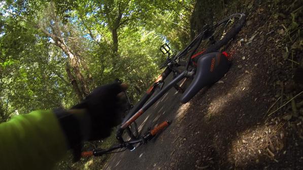 Still from footage of cyclist Stephen Graham’s pothole accident.