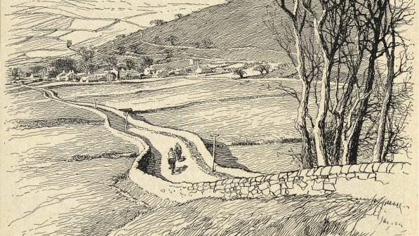 A Frank Patterson cycling scene in Malham, Yorkshire