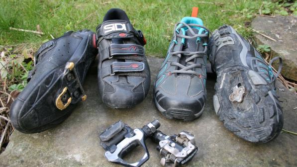 Road cleats on sales mtb shoes